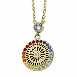 Farebný pozlátený náhrdelník s kryštálmi Balance Chakra 32162.MUL.EG