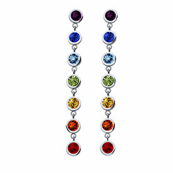 Orecchini lunghi con cristalli colorati Balance Post Chakra 42162.MUL.E