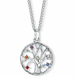 Slušivý náhrdelník s krystaly Chakra Tree of life 31093.MLT.R