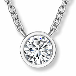 Minimalistický oceľový náhrdelník s kryštálom Soliter 30398.CRY.E