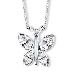 Něžný náhrdelník se třpytivým motýlkem 30297.CRY.R