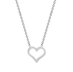 Romantický oceľový náhrdelník s kryštálmi Sparkling Heart 30449.E