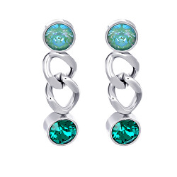 Eleganti orecchini con cristalli verdi 42295.GRE.E