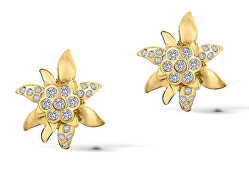 Schicke vergoldete Ohrringe Edelweiss mit Kristallen 4150.G
