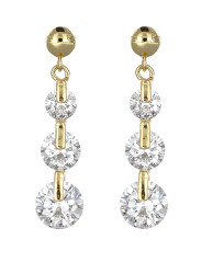 Eleganti orecchini pendenti placcati oro con cristalli Mood 42242.G