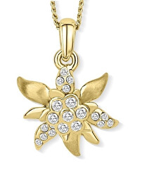 Splendida collana placcata in oro Stella alpina con cristalli 3159.G
