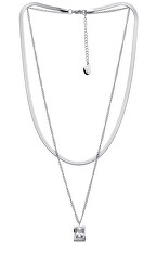 Stylový dvojitý náhrdelník s krystalem Royal 32139.WHI.E