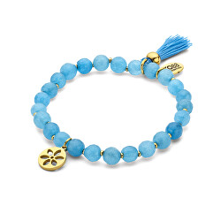Krásný korálkový náramek z modrého jadeitu 865-180-090983-0000