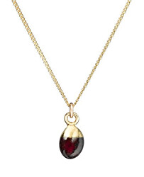 Affascinante collana placcata oro con granato