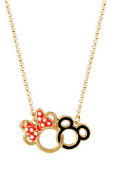 Pozlacený dívčí náhrdelník Mickey and Minnie Mouse NH00662YL-16
