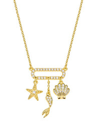 Pozlacený náhrdelník Malá mořská víla NS00053YZWL-157.CS