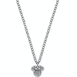 Půvabný ocelový náhrdelník Mickey and Minnie Mouse N600582RWL-B.CS (řetízek, přívěsek)