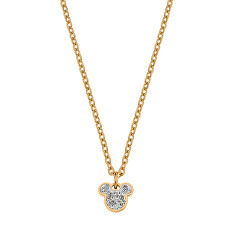 Půvabný pozlacený náhrdelník Mickey and Minnie Mouse N600581YRWL-B.CS (řetízek, přívěsek)