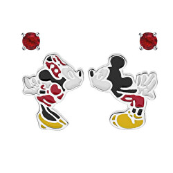 Ezüst fülbevaló szett Mickey and Minnie Mouse SS00004SRRL.CS