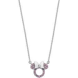 Třpytivý stříbrný náhrdelník Minnie Mouse NS00048RZPL-157.CS