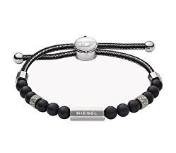 Bracciale tessile con perle di agata DX1151040