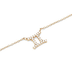 Nadčasový pozlacený náhrdelník znamení Blíženci Crystal Zodiac DW00400921