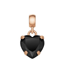 Pozlacený přívěsek s černým srdíčkem Charms DW00400426