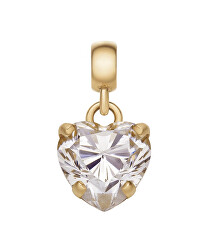 Pozlacený přívěsek s čirým srdíčkem Charms DW00400429