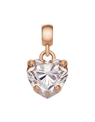 Pozlacený přívěsek s čirým srdíčkem Charms DW00400424