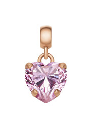 Pozlacený přívěsek s růžovým srdíčkem Charms DW00400425