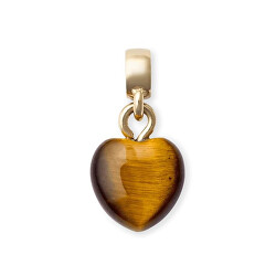 Pozlacený přívěsek se srdíčkem z tygřího oka Charms DW00401475