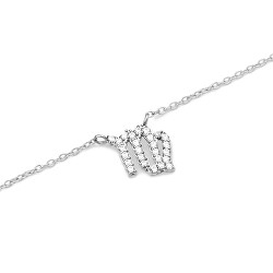 Půvabný ocelový náhrdelník znamení Panna Crystal Zodiac DW00400948