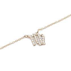 Půvabný pozlacený náhrdelník znamení Panna Crystal Zodiac DW00400924