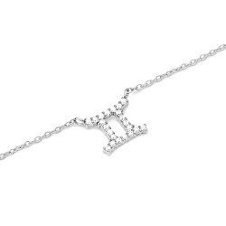 Slušivý ocelový náhrdelník znamení Blíženci Crystal Zodiac DW00400945