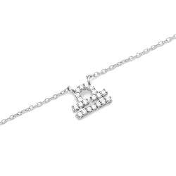 Slušivý ocelový náhrdelník znamení Váhy Crystal Zodiac DW00400949