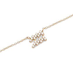 Nadčasový pozlacený náhrdelník znamení Vodnář Crystal Zodiac DW00400929