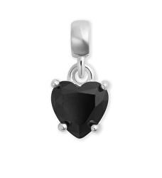 Stříbrný přívěsek s černým srdíčkem Charms DW00401052