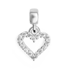 Stříbrný srdíčkový přívěsek s čirými krystaly Charms DW00401051