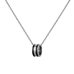 Štýlový oceľový náhrdelník s kruhovým príveskom Emalie DW00400307
