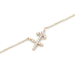 Stylový pozlacený náhrdelník znamení Střelec Crystal Zodiac DW00400927