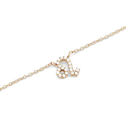 Stylový pozlacený náhrdelník znamení Lev Crystal Zodiac DW00400923