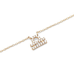 Stylový pozlacený náhrdelník znamení Váhy Crystal Zodiac DW00400925