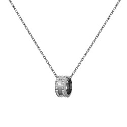 Třpytivý ocelový náhrdelník s kruhovým přívěskem Elan Lumine DW00400213