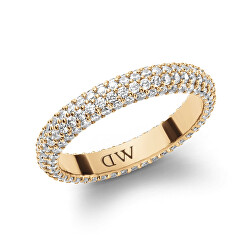 Třpytivý pozlacený prsten s krystaly Pavé DW0040064