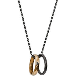 Stylový ocelový náhrdelník s kroužky EGS2760001