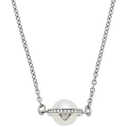 Štýlový oceľový náhrdelník s perlou EGS2837040
