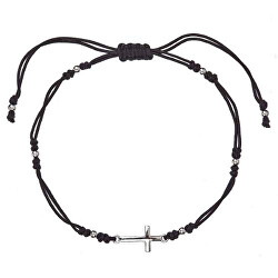 Schwarzes Kabbalah Armband mit Kreuz 13023.3 schwarz