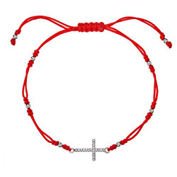 Rotes Kabbalah-Armband mit Kreuz 13022.3 rot