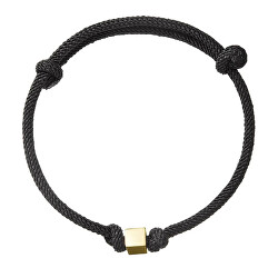 Exkluzivní černý kabala náramek se zlatou kostičkou 93T00100 black