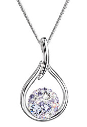 Nadčasový stříbrný náhrdelník s krystaly Swarovski 32075.3 violet (řetízek, přívěsek)