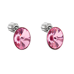 Růžové peckové náušnice s krystaly Swarovski 31274.3 rose