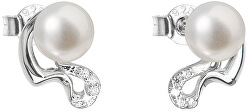 Silber Ohrringe mit echten Perlen 21028.1