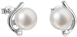 Strieborné náušnice kôstky s pravými perlami Pavona 21038.1