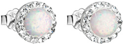 Stříbrné náušnice s krystaly Preciosa 31217.1 white