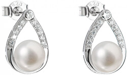 Silber Ohrringe mit echten Perlen 21033.1